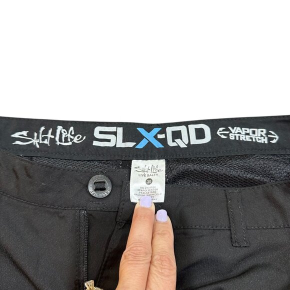 Salt Life SLX-QD‎ Vapor Stretch Black Board Shorts Swim Bathing Suit Size 30 - Picture 6 of 8